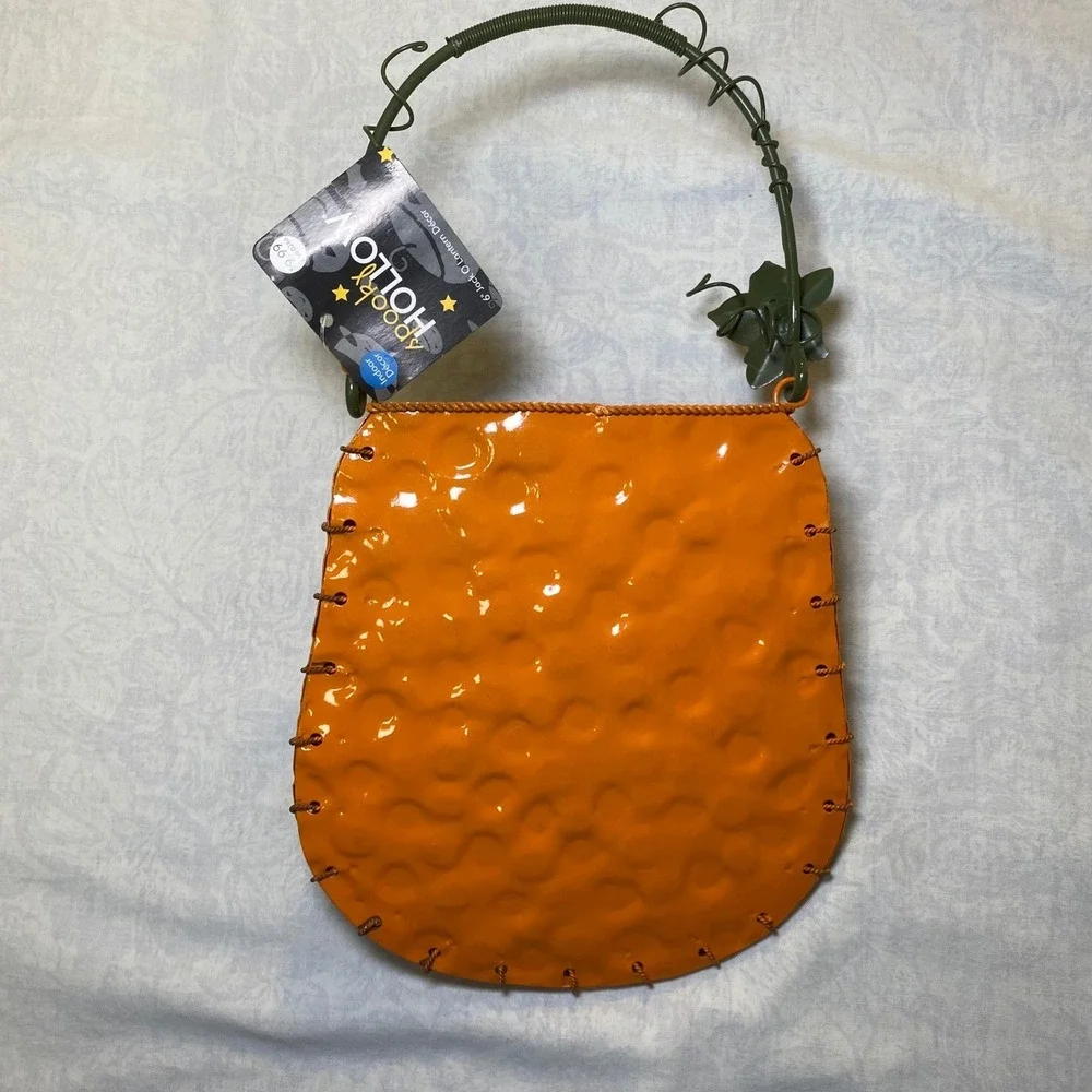 Spooky Hollow 6in Jack O Lantern Metal Basket Halloween Decor Jo-Ann Stores 2003